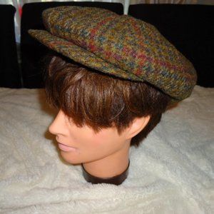 NEW VINTAGE STOCK BEAVER BRAND HAND WOVEN HARRIS TWEED CAP 100% PURE WOOL USA